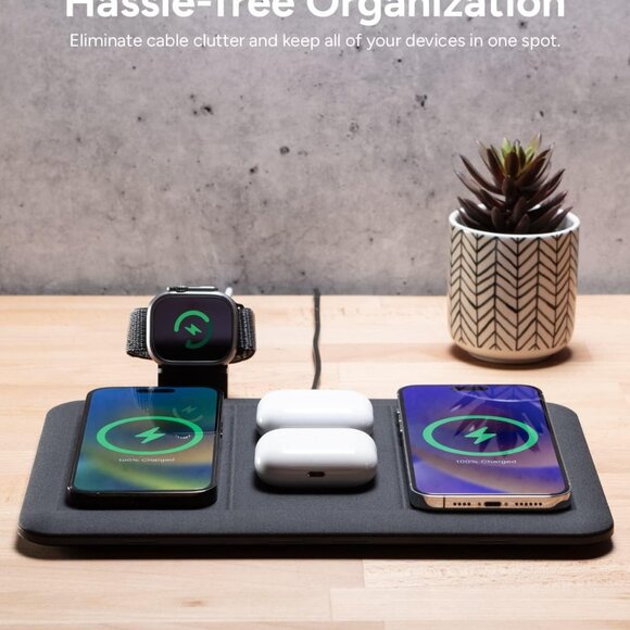 Wireless Charging Mat | Mophie 4-in-1 | For iPhone, AirPods, Watch, Samsung or G - Picture 4 of 6